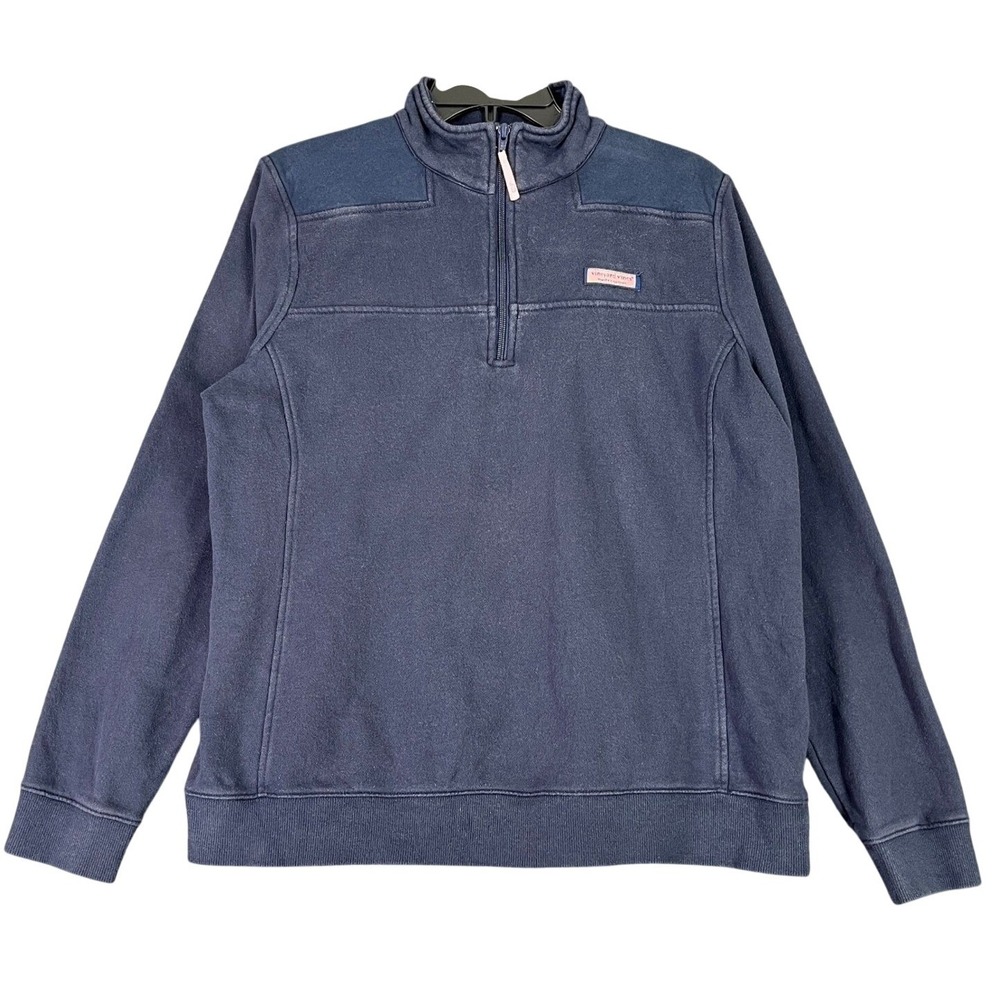 Vineyard Vines Quarter Zip Pullover Womens L Preppy Coastal Grandad Core Comfort